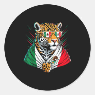 Pegatina Redonda Bandera de México Orgullo Mexicano Raíces Mexicana