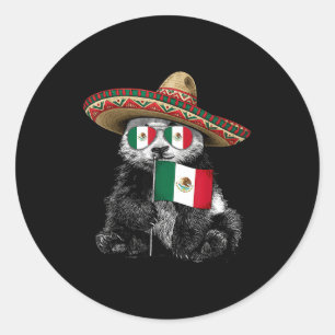Pegatina Redonda bandera de México orgullo mexicano raíces mexicana