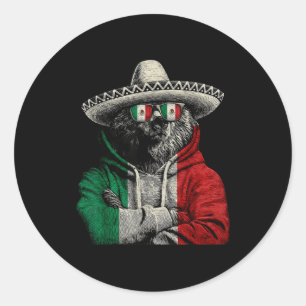 Pegatina Redonda Bandera de México Orgullo Mexicano Raíces Mexicana