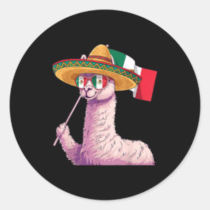 Pegatina Redonda bandera de México orgullo mexicano raíces mexicana