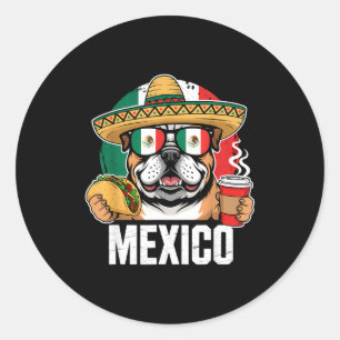 Pegatina Redonda Bandera de México Orgullo Mexicano Raíces Mexicana