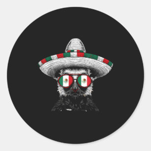 Pegatina Redonda Bandera de México orgullo mexicano raíces mexicana
