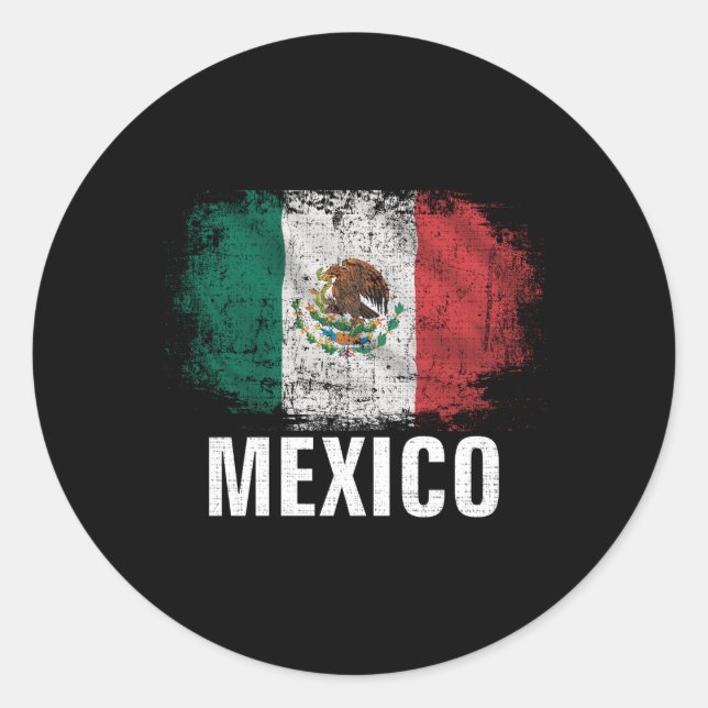 Pegatina Redonda Bandera De México Para México (Anverso)