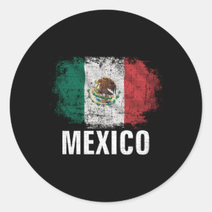 Pegatina Redonda Bandera De México Para México