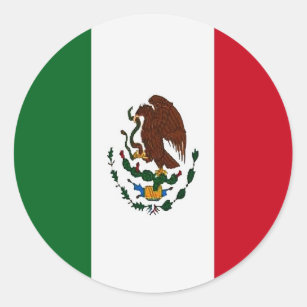Pegatina Redonda Bandera de México Patriótico