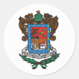 Pegatina Redonda Bandera de Michoacán