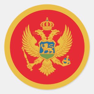 Pegatina Redonda Bandera de Montenegro