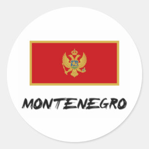 Pegatina Redonda Bandera de Montenegro
