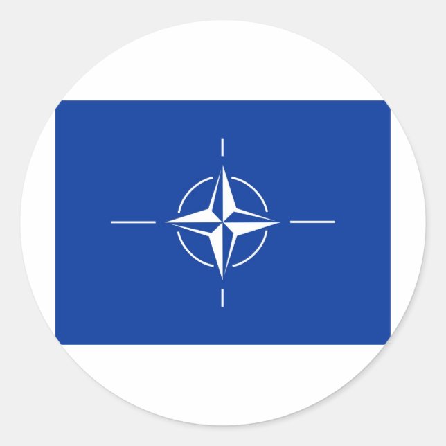 Pegatina Redonda Bandera de N.A.T.O. (Anverso)