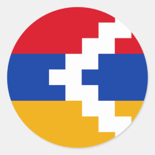 Pegatina Redonda Bandera de Nagorno-Karabaj