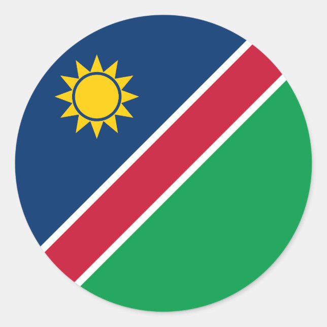 Pegatina Redonda Bandera de Namibia (Anverso)