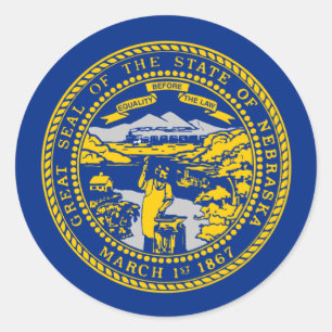 Pegatina Redonda Bandera de Nebraska, Bandera de Nebraska