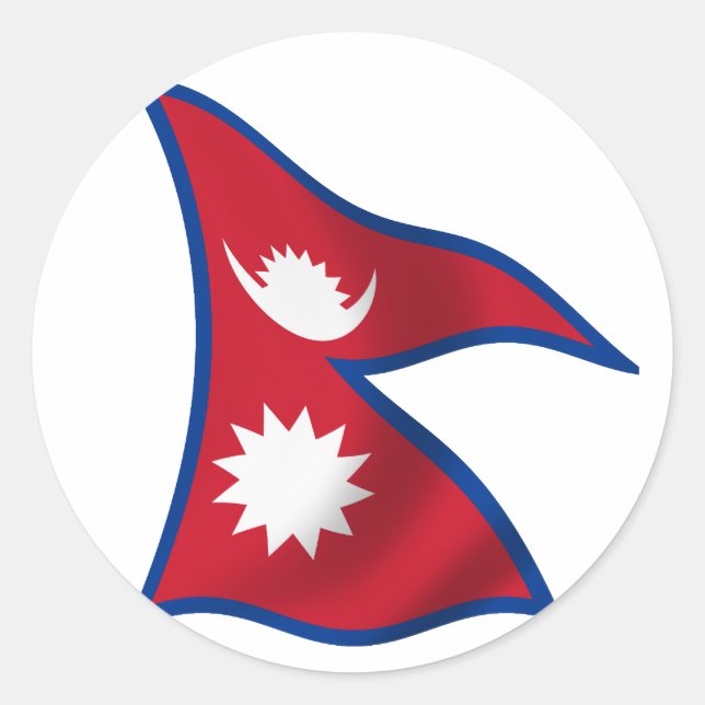 Pegatina Redonda Bandera de Nepal (Anverso)