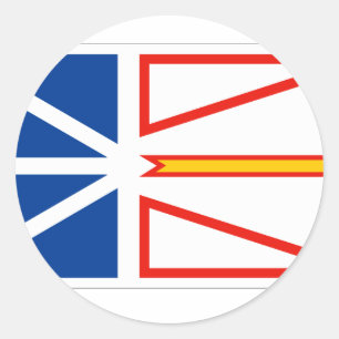 PEGATINA REDONDA BANDERA DE NEWFOUNDLAND