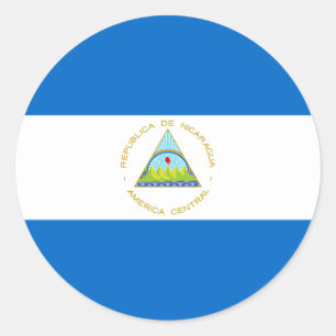 Pegatina Redonda Bandera de Nicaragua