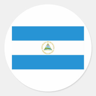 Pegatina Redonda Bandera de Nicaragua