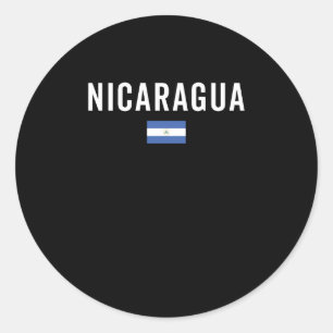 Pegatina Redonda Bandera de Nicaragua - Bandera Patriótica