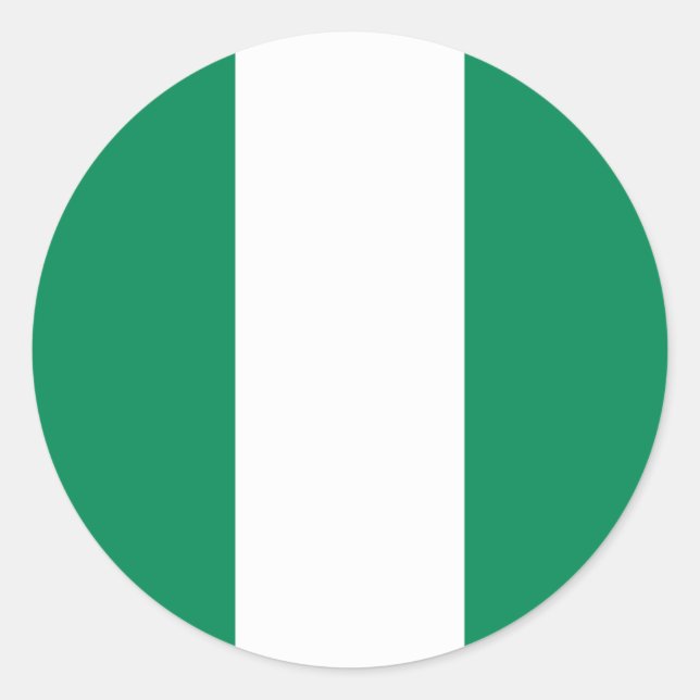 Pegatina Redonda Bandera de Nigeria (Anverso)