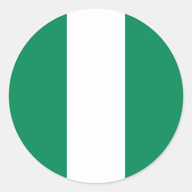 Pegatina Redonda Bandera de Nigeria (Anverso)