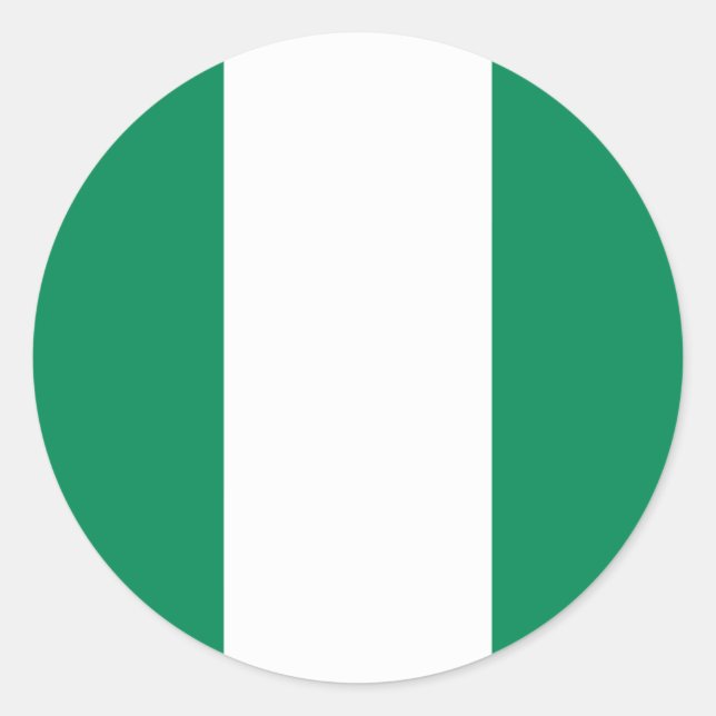 Pegatina Redonda Bandera de Nigeria (nigeriana) (Anverso)