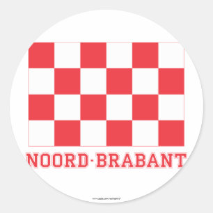 Pegatina Redonda Bandera de Noord-Brabant con nombre