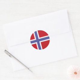 Pegatina Redonda Bandera de Noruega