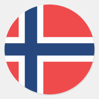 Pegatina Redonda Bandera de Noruega