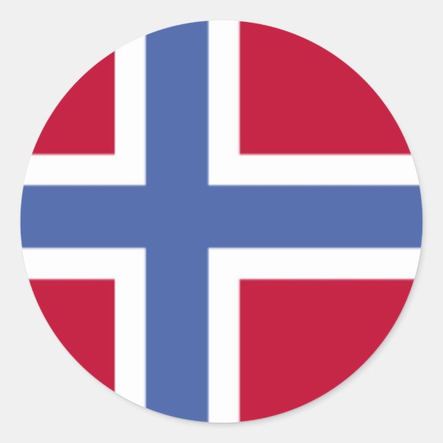 Pegatina Redonda Bandera de Noruega (Anverso)