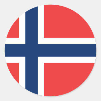 Pegatina Redonda Bandera de Noruega