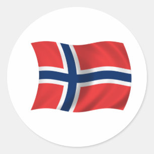 Pegatina Redonda Bandera de Noruega