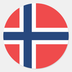 Pegatina Redonda Bandera de Noruega