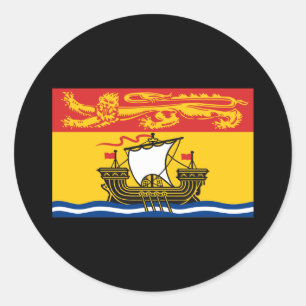 PEGATINA REDONDA BANDERA DE NUEVO BRUNSWICK
