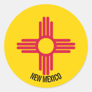 Pegatina Redonda Bandera de Nuevo México