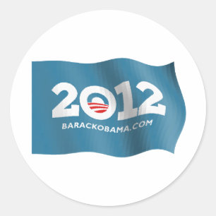 Pegatina Redonda Bandera de Obama 2012
