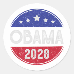 Pegatina Redonda Bandera de Obama retro vintage patriótica política