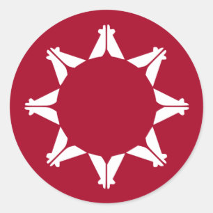 Pegatina Redonda Bandera de Oglala Lakota Sioux