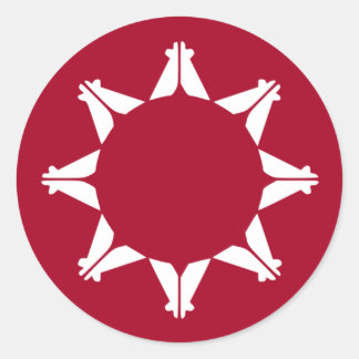 Pegatina Redonda Bandera de Oglala Lakota Sioux