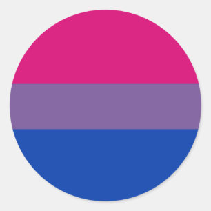 Pegatina Redonda Bandera de orgullo bisexual