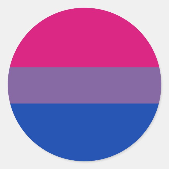 Pegatina Redonda Bandera de orgullo bisexual (Anverso)