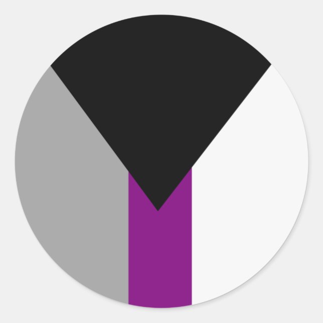 Pegatina Redonda Bandera de Orgullo Demisexual (Anverso)