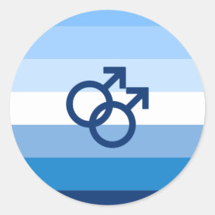 Pegatina Redonda Bandera de orgullo gay masculino MLM