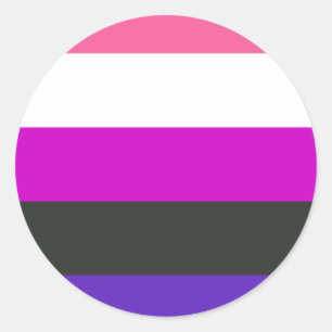 Pegatina Redonda Bandera de orgullo genderfluid