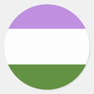 Pegatina Redonda Bandera de orgullo genderqueer