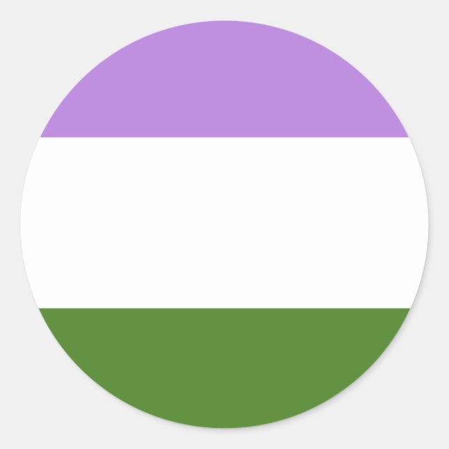 Pegatina Redonda Bandera de orgullo genderqueer (Anverso)
