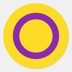 Pegatina Redonda Bandera de orgullo intersexual