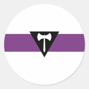 Pegatina Redonda Bandera de Orgullo Lesbiano