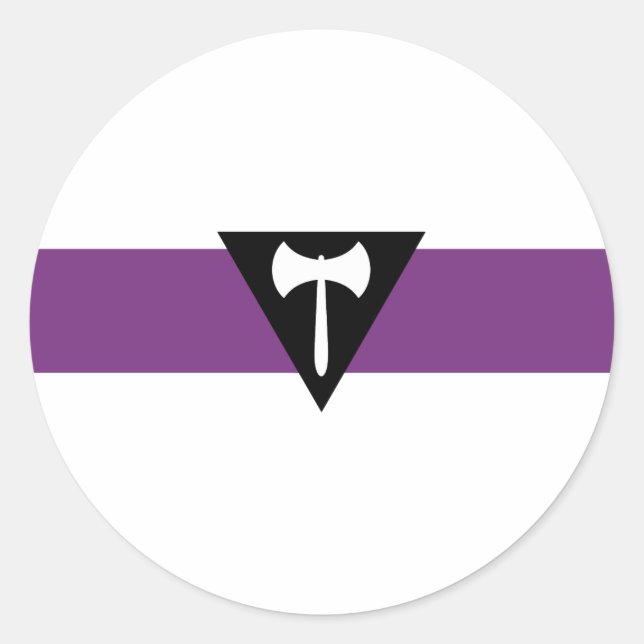 Pegatina Redonda Bandera de orgullo lésbico (Anverso)