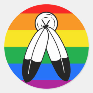 Pegatina Redonda Bandera de orgullo LGBTQ+ Two-Spirit