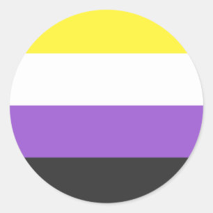 Pegatina Redonda Bandera de Orgullo No Binario/Enby