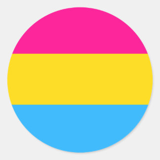 PEGATINA REDONDA "BANDERA DE ORGULLO PANSEXUAL"